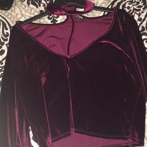 Suede fashion nova shirt burgundy size 2x